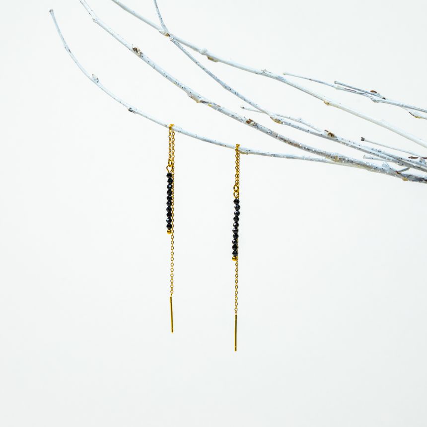 Boucles d'oreilles Gabriella - Spinelle Noir