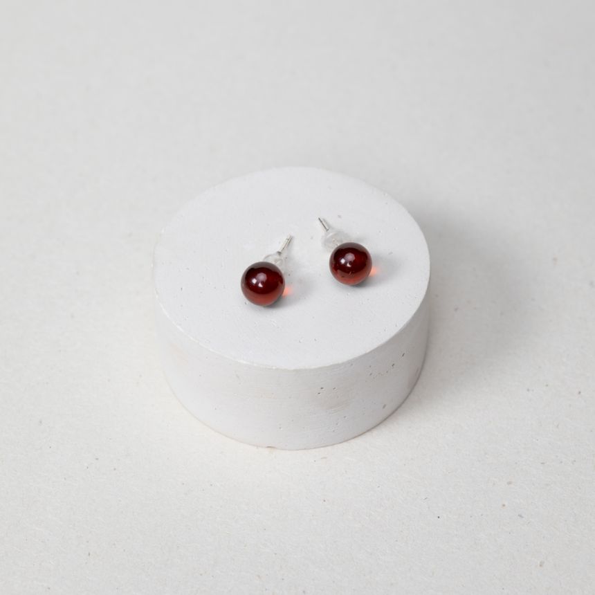 Boucles d'oreilles puces Doriane - Ambre