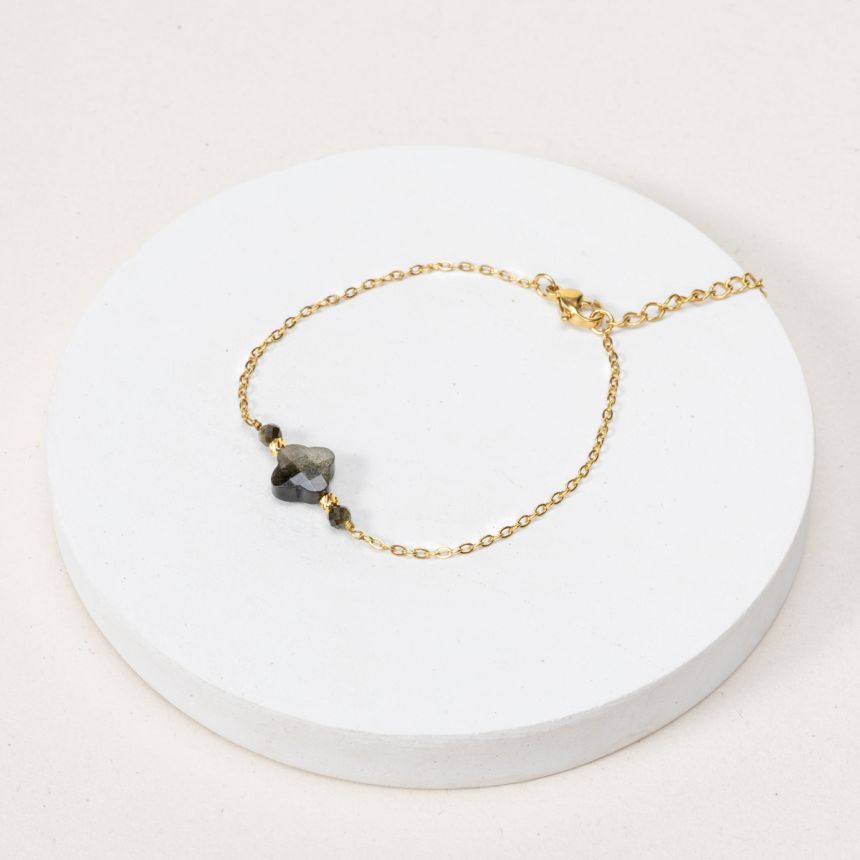 Bracelet Morgan - Obsidienne Dorée