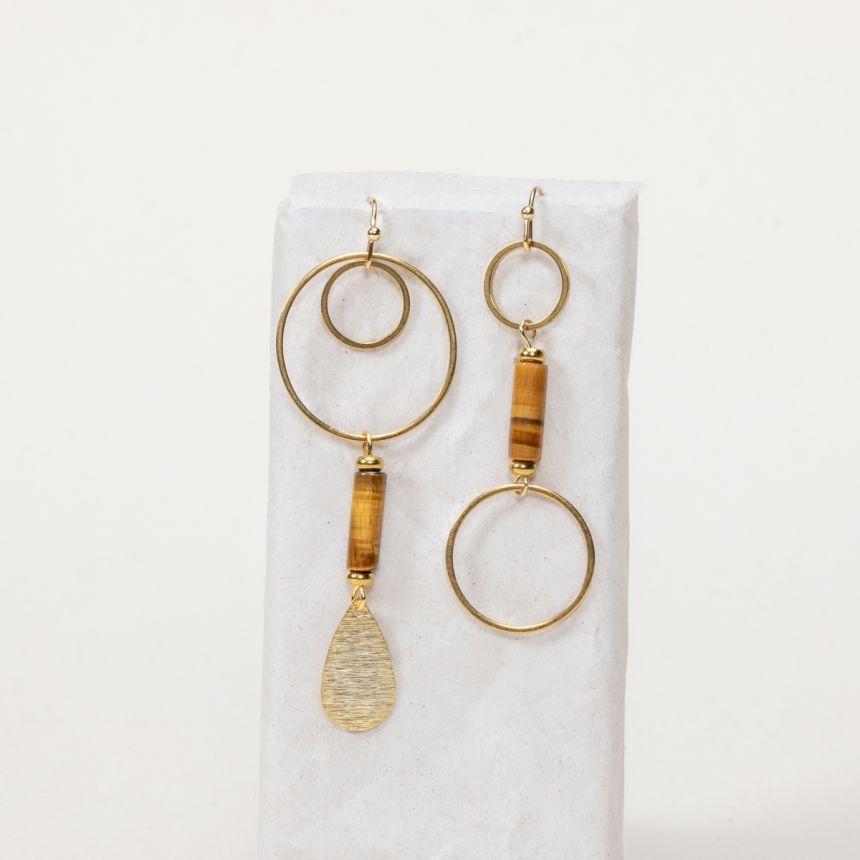 Boucles d'oreilles Tessa - Oeil de Tigre