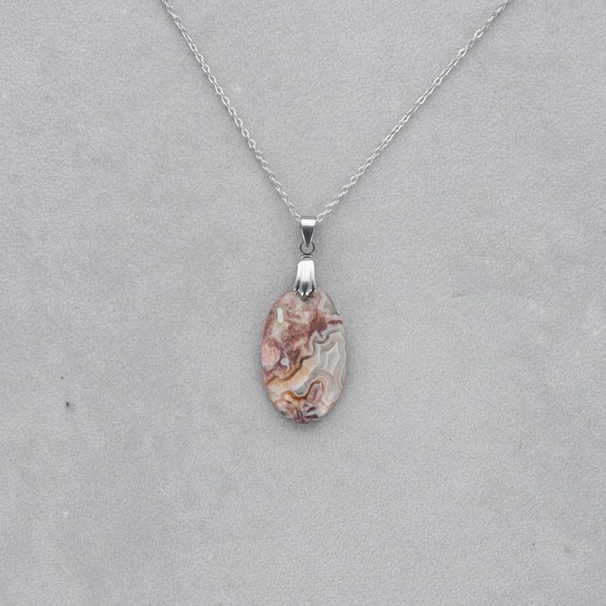 Agate Crazy Lace Cabochon percé 28