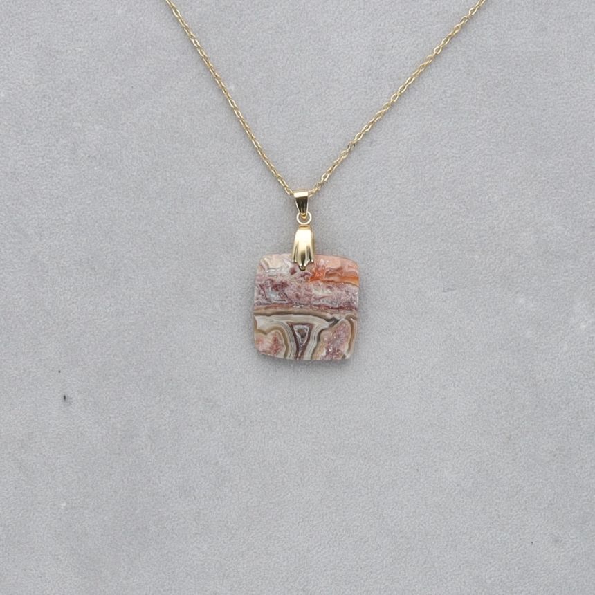 Agate Crazy Lace Cabochon percé 34