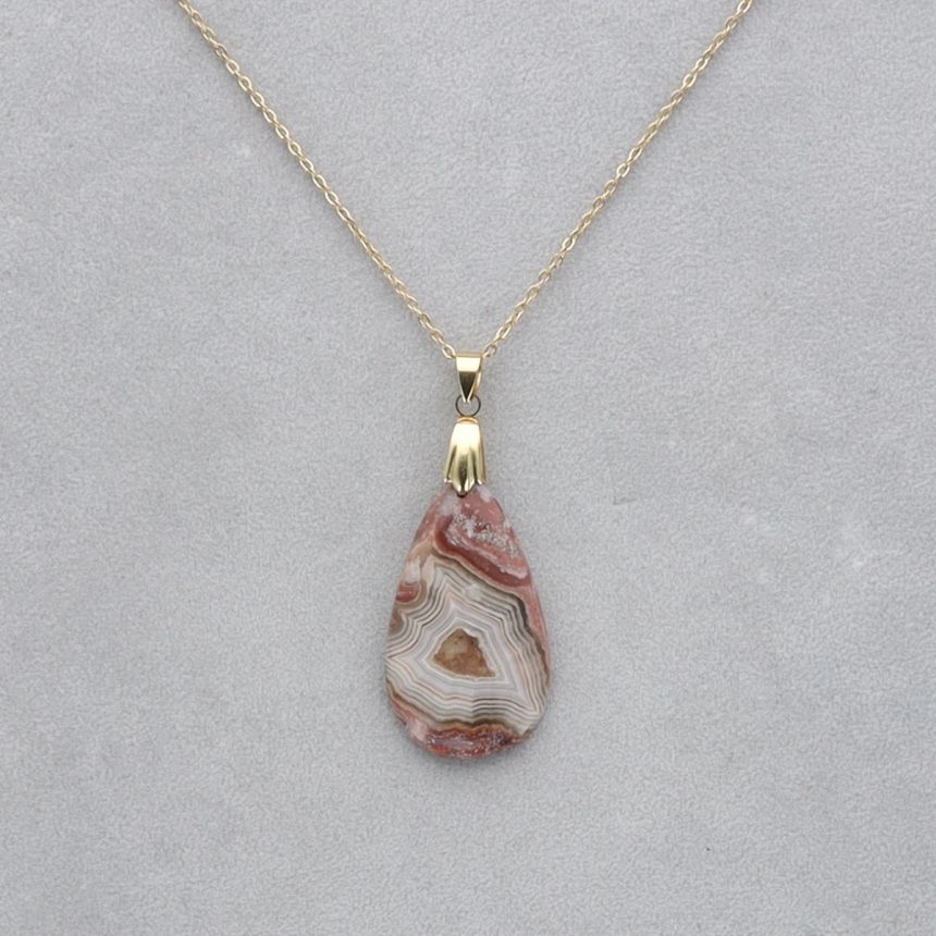 Agate Crazy Lace Cabochon percé 40