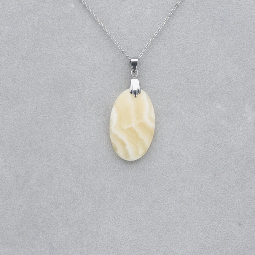 Agate Crazy Lace jaune Cabochon percé 16