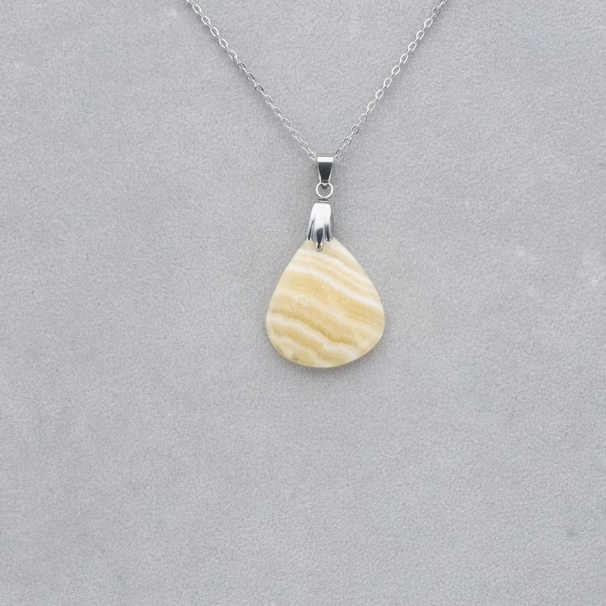 Agate Crazy Lace jaune Cabochon percé 18