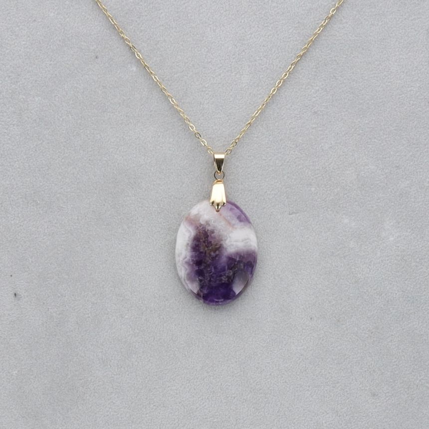 Améthyste Chevron Cabochon percé 56