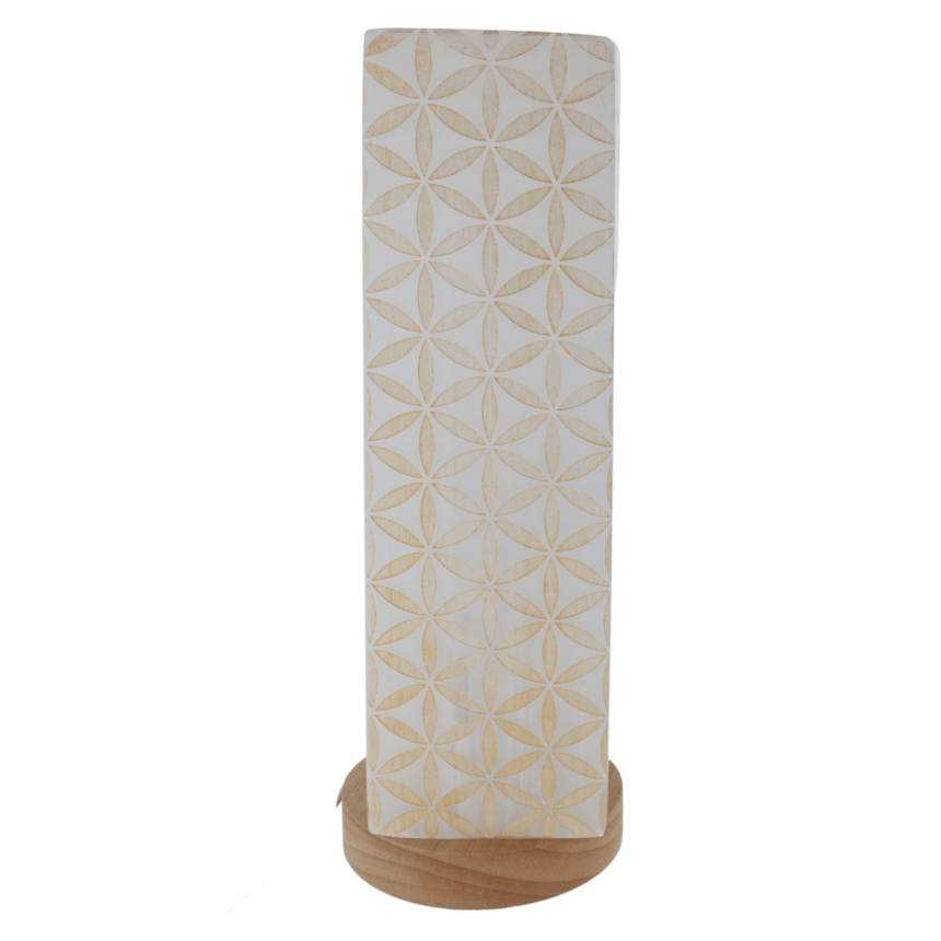 Lampe de Sélénite Étheria - Fleur de Vie