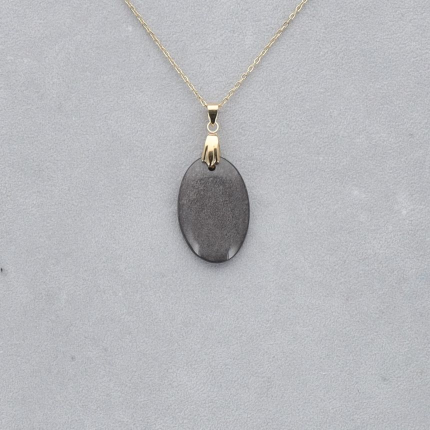 Obsidienne Argentée Cabochon percé 50