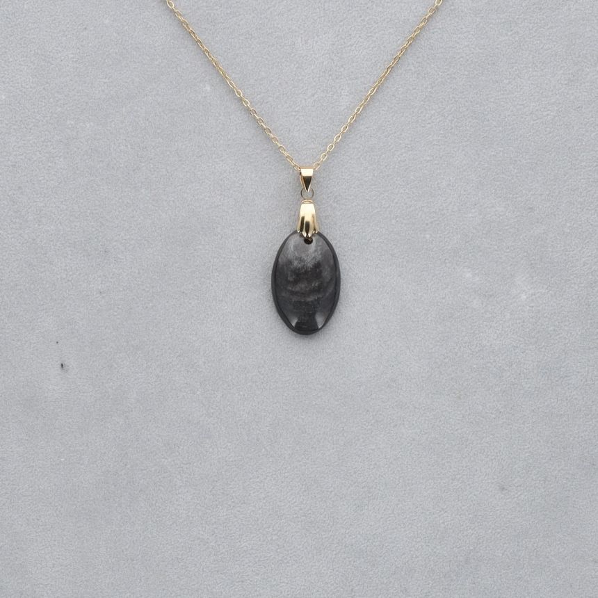 Obsidienne Argentée Cabochon percé 57