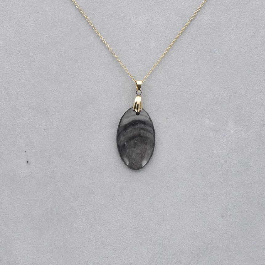 Obsidienne Argentée Cabochon percé 58