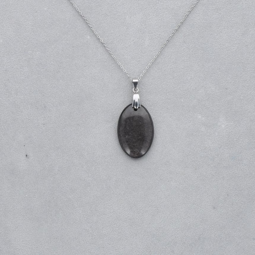 Obsidienne Argentée Cabochon percé 64