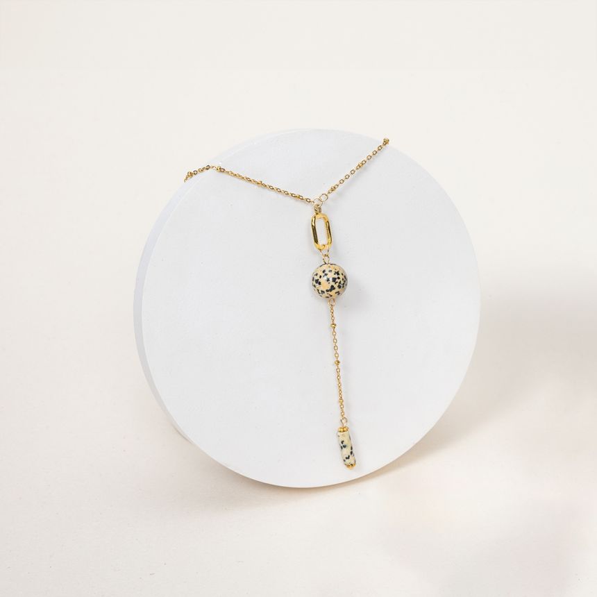 Collier Poppy - Jaspe Dalmatien