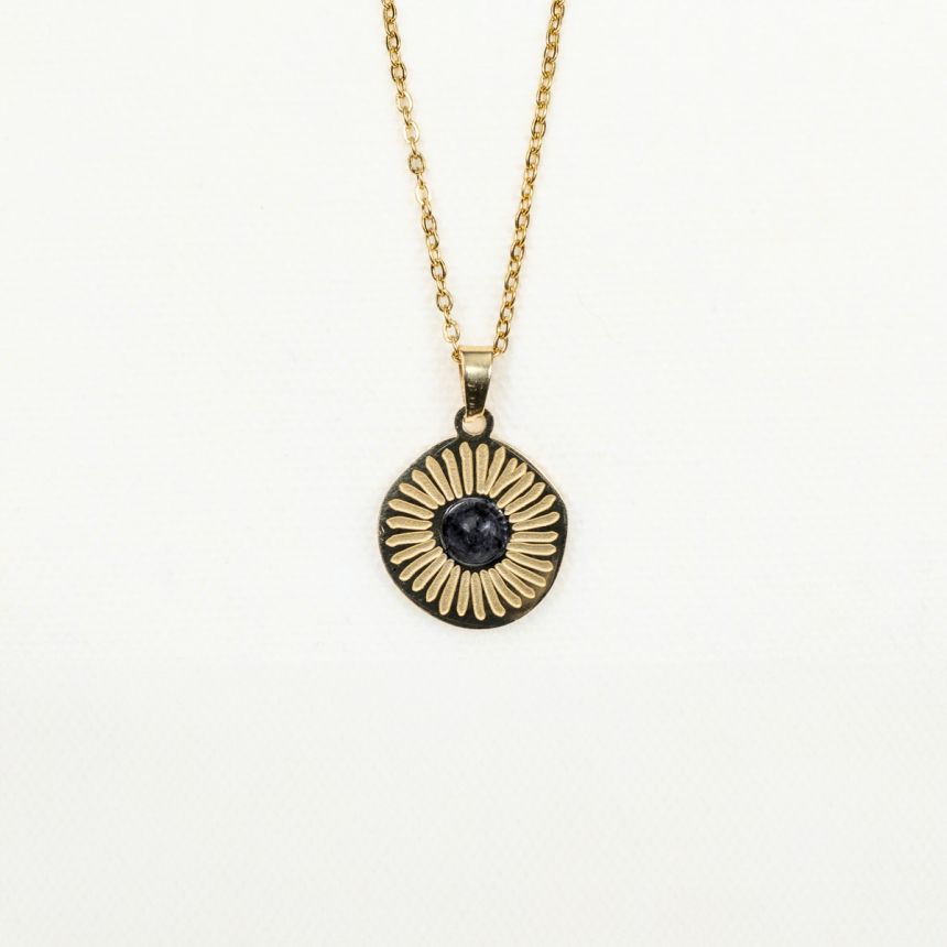 Pendentif Sol - Agate noire